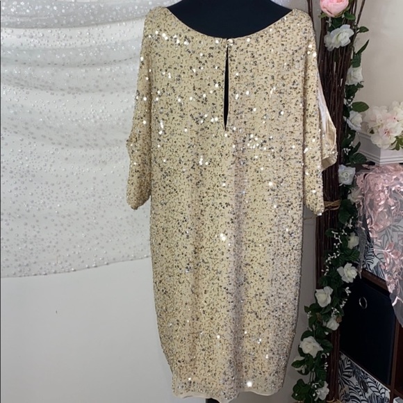 Aidan Mattox cold shoulder beaded dress - Picture 7 of 15